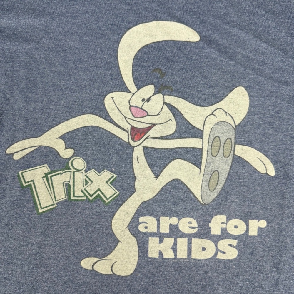 TNT Trix Are For Kids Rabbit Graphic T-Shirt Mens Large Heather Blue Cereal‎ Tee - Picture 2 of 7